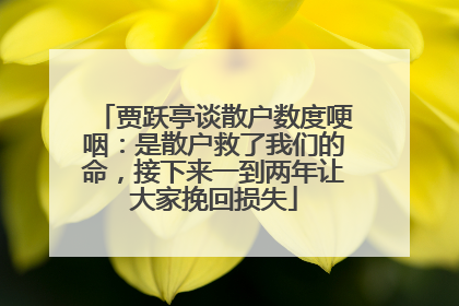 贾跃亭谈散户数度哽咽：是散户救了我们的命，接下来一到两年让大家挽回损失