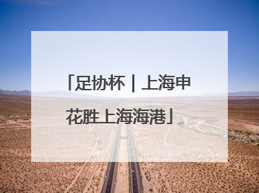 足协杯｜上海申花胜上海海港