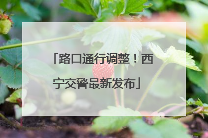 路口通行调整！西宁交警最新发布