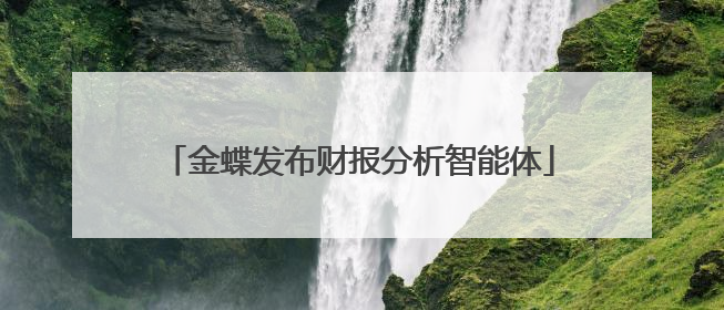 金蝶发布财报分析智能体