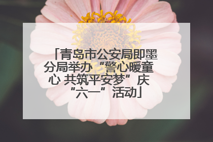 青岛市公安局即墨分局举办“警心暖童心 共筑平安梦”庆“六一”活动