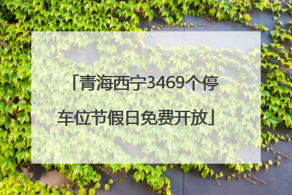 青海西宁3469个停车位节假日免费开放