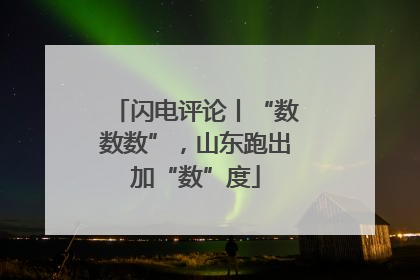 闪电评论丨“数数数”，山东跑出加“数”度