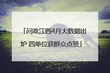 问政江西4月大数据出炉 四单位获群众点赞