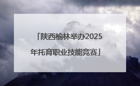 陕西榆林举办2025年托育职业技能竞赛