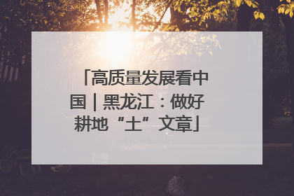 高质量发展看中国｜黑龙江：做好耕地“土”文章