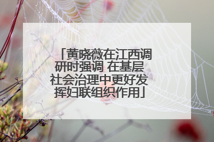 黄晓薇在江西调研时强调 在基层社会治理中更好发挥妇联组织作用