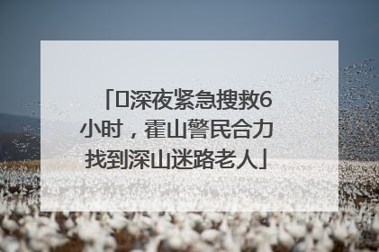 ﻿深夜紧急搜救6小时，霍山警民合力找到深山迷路老人