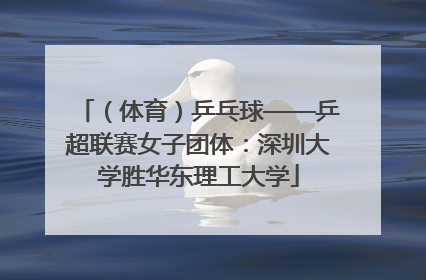 （体育）乒乓球——乒超联赛女子团体：深圳大学胜华东理工大学