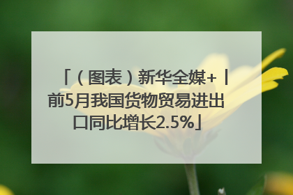 （图表）新华全媒+丨前5月我国货物贸易进出口同比增长2.5%