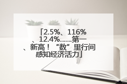 2.5%、116%、12.4%……第一、新高！“数”里行间感知经济活力