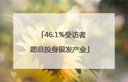 46.1%受访者愿意投身银发产业