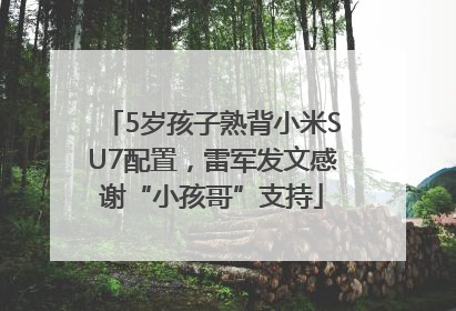 5岁孩子熟背小米SU7配置，雷军发文感谢“小孩哥”支持