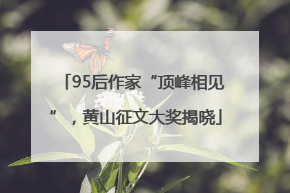 95后作家“顶峰相见”，黄山征文大奖揭晓