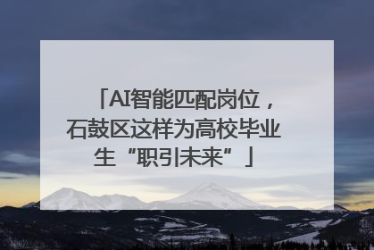 AI智能匹配岗位，石鼓区这样为高校毕业生“职引未来”