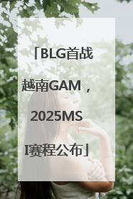 BLG首战越南GAM，2025MSI赛程公布